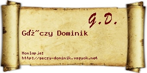 Géczy Dominik névjegykártya
